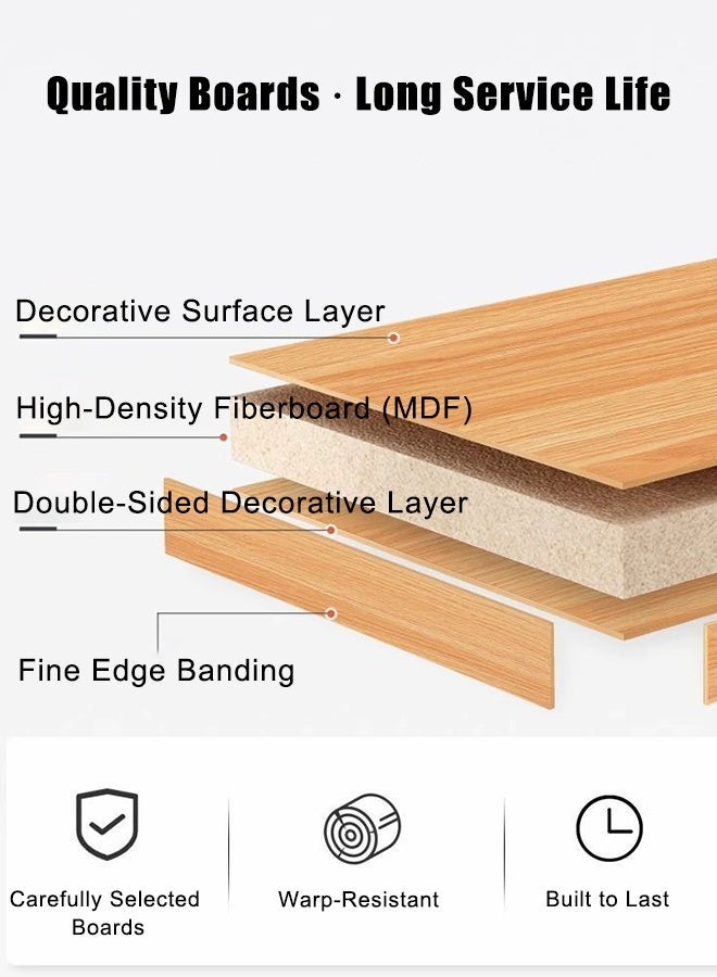 كوزينيست خزانة كتب وأرفف أرضية بثمانية أقسام، خزانة كتب للأطفال بجانب الحائط، منظم بسيط لركن القراءة في غرفة المعيشة، لون الخشب الطبيعي - Image 4